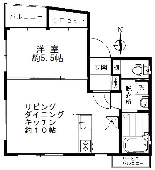 RADICE NAKANOBU(1LDK/4階)の間取り写真