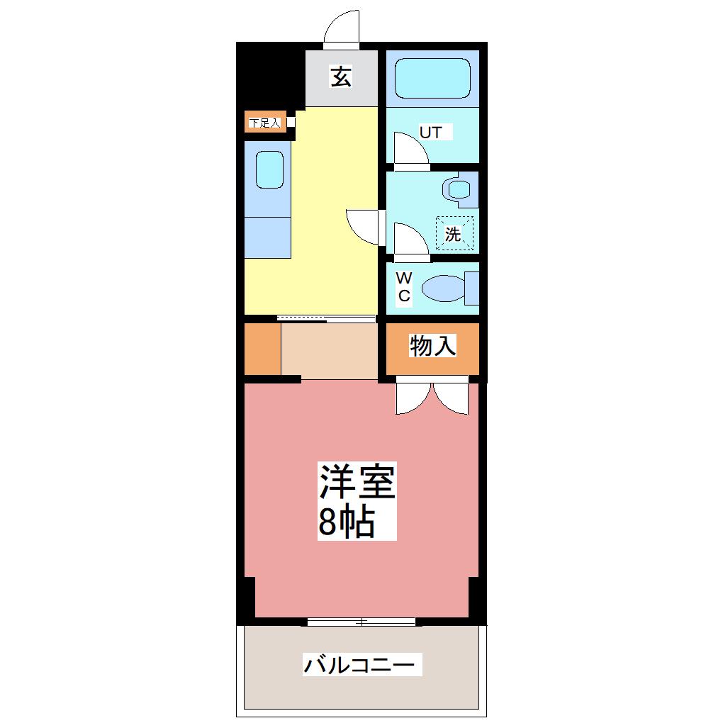 シティパークFK(1K/4階)の間取り写真