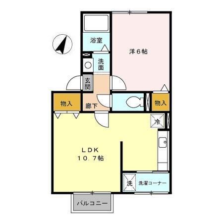 リモーネ(1LDK/2階)の間取り写真