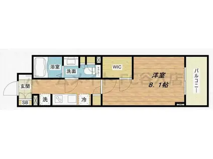 コンフォリア北堀江一丁目(1K/9階)の間取り写真