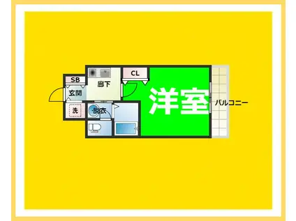 フェリーチェ難波オーベスト (1K/9階)の間取り写真