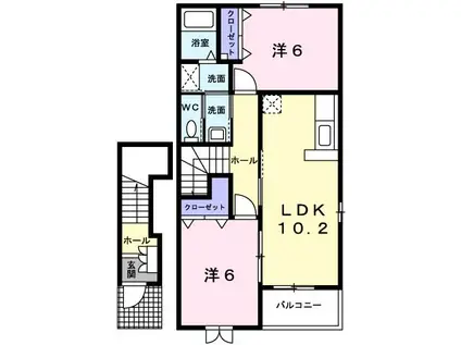 グランフォーレ近見I(2LDK/2階)の間取り写真