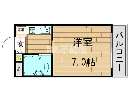 サンパレス布施(1K/6階)の間取り写真