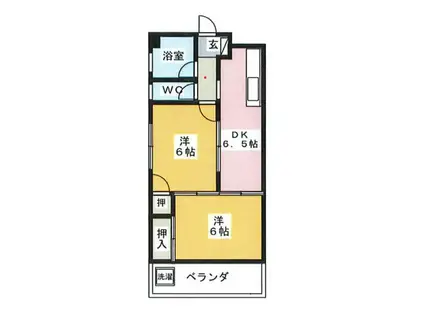 ハイム常盤台(2DK/1階)の間取り写真