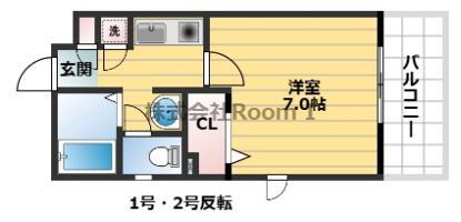 ジュネーゼ大阪城南(1K/11階)の間取り写真