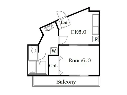 アブアルトマンション(1DK/2階)の間取り写真