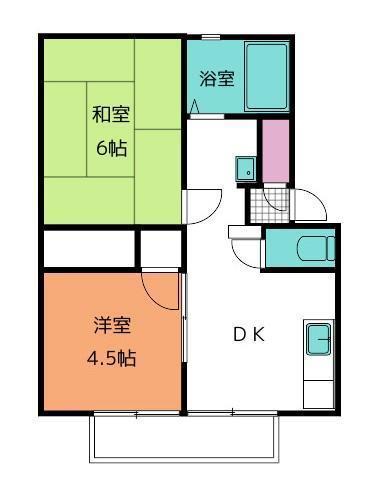コーポラスさとうC(2DK/2階)の間取り写真