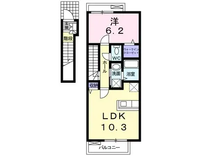 グレース・レジデンスI(1LDK/2階)の間取り写真