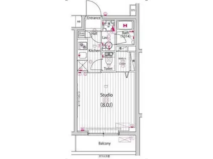 ガーラ・ステーション横浜大口(1K/4階)の間取り写真