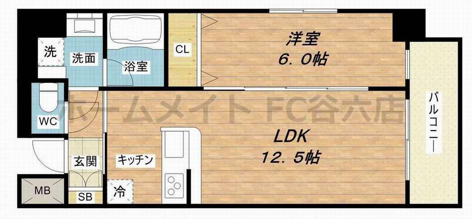 ラクラス本町東(1LDK/3階)の間取り写真