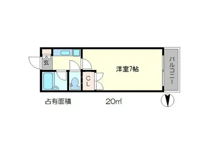 プライム・ベル(1K/3階)の間取り写真