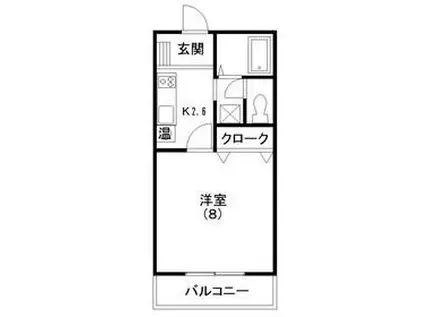 グランデージ大池(1K/2階)の間取り写真