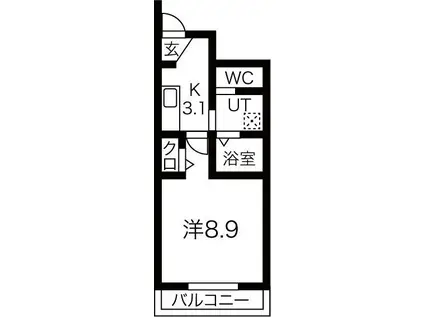 アリエッタ常盤台(1K/1階)の間取り写真