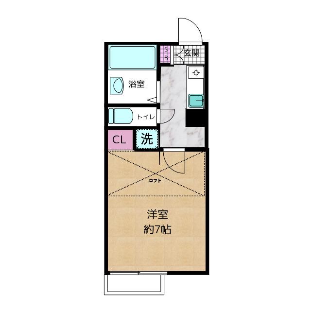 プルミエール高円寺(1K/1階)の間取り写真