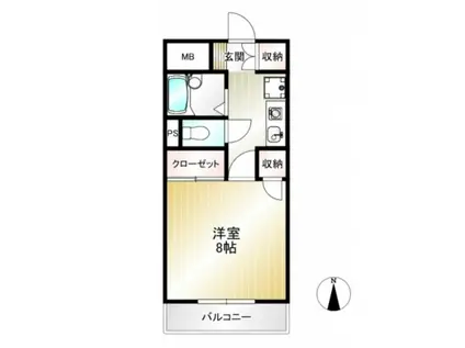 ハイシティー堀南(1K/4階)の間取り写真