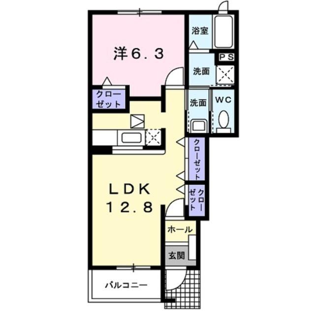 マンサーナ(1LDK/1階)の間取り写真