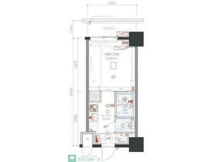 リヴシティ西川口(1K/8階)の間取り写真