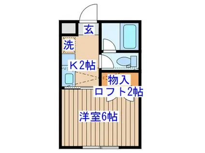 畳屋町ハイツ(1K/1階)の間取り写真