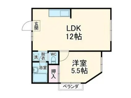 タウン西野(1LDK/4階)の間取り写真