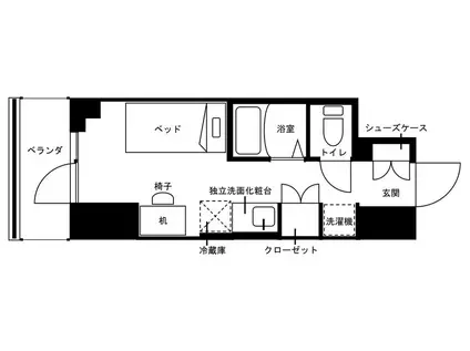 MIRAIフォレスタ仙台青葉通(ワンルーム/13階)の間取り写真