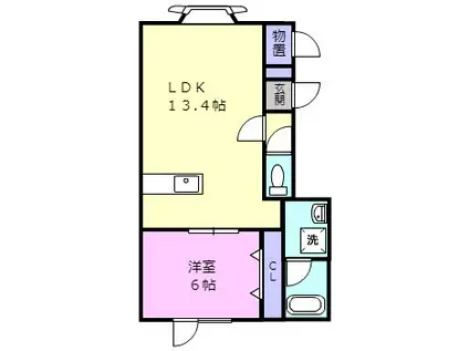 ヴィーナスヴィレッジIV(1LDK/1階)の間取り写真
