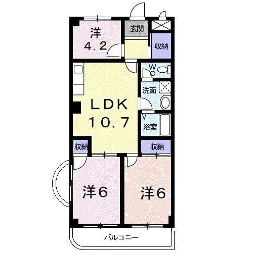 アレーゼF(3LDK/2階)の間取り写真