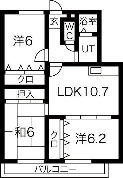 サンブルーム(3LDK/2階)の間取り写真