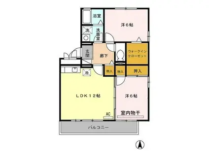 セジュール早水 I号館(2LDK/3階)の間取り写真