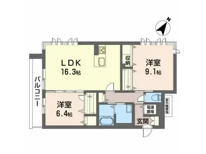 フォーブール馬場町(2LDK/2階)の間取り写真