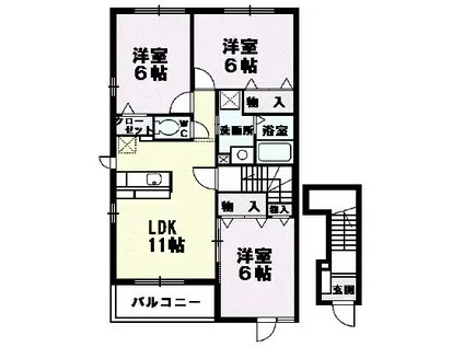 サンリット(3LDK/2階)の間取り写真