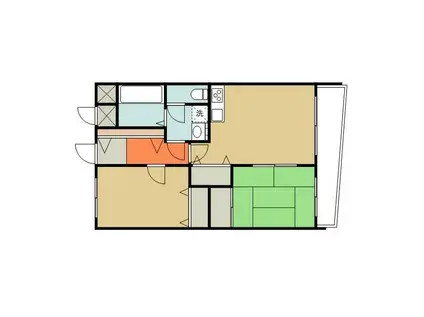 クエスタ・デ・ラモスI(2LDK/2階)の間取り写真