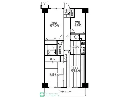 エステ・スクエア新所沢(3LDK/6階)の間取り写真