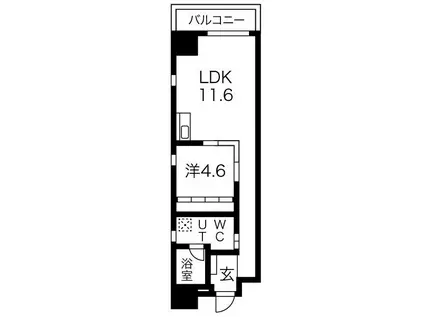 ザ・テラス丸の内(1LDK/4階)の間取り写真