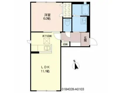 シャーメゾン平原 (1LDK/1階)の間取り写真