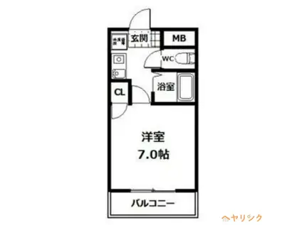 スノーランド城西(1K/4階)の間取り写真