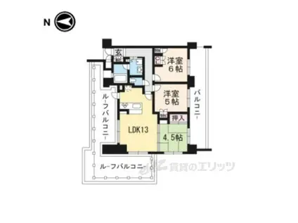 アメニティ山科駅前(3LDK/6階)の間取り写真