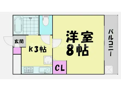 マザーテラス(1K/3階)の間取り写真