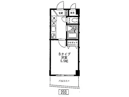 マインコート西麻布(1K/2階)の間取り写真
