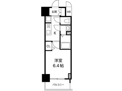 ARTIZA淡路(1K/12階)の間取り写真