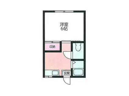 仲居ハイツI(1K/2階)の間取り写真