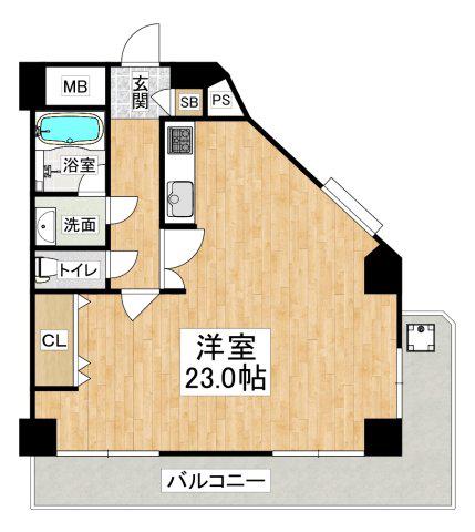 クレドール垂水Ⅱ(ワンルーム/3階)の間取り写真