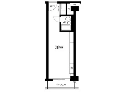 ユニハイツ池田山(ワンルーム/2階)の間取り写真
