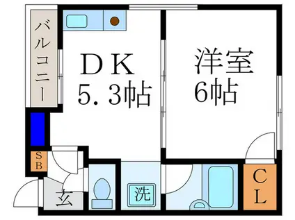 ファーストユースハイツ(1DK/4階)の間取り写真