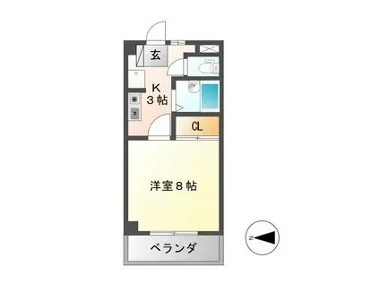 ハイネス21(1K/1階)の間取り写真