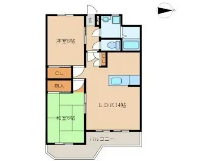 フィールドゴッド21(2LDK/1階)の間取り写真