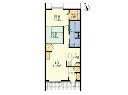 AF BORIKI湘南くげぬま(2LDK/1階)の間取り写真