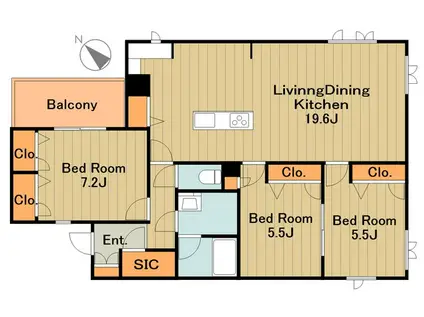 小田急多摩線 栗平駅 徒歩20分 3階建 築15年(3LDK/2階)の間取り写真