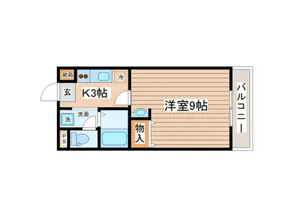 エステートピア池上(1K/1階)の間取り写真