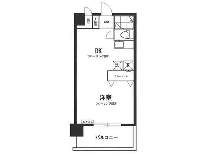 マリンシティダイヤモンドパレス(ワンルーム/7階)の間取り写真