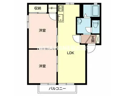 クレール(2LDK/2階)の間取り写真